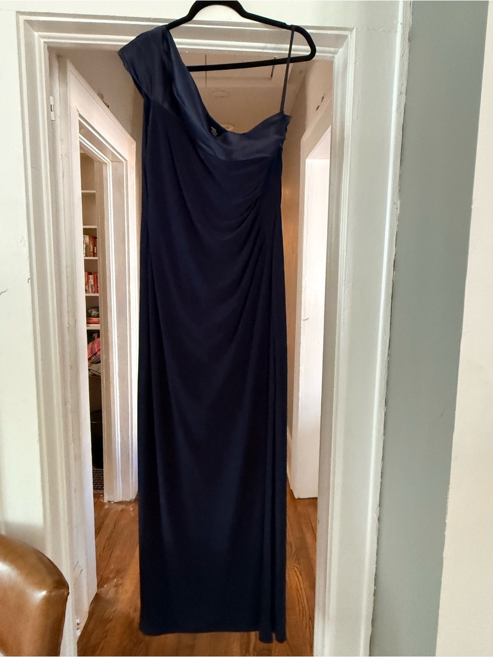 Lauren Ralph Lauren Elegant Navy One-Shoulder Evening Gown